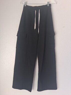 Sweatpants women's size S black wide-leg sweatpants